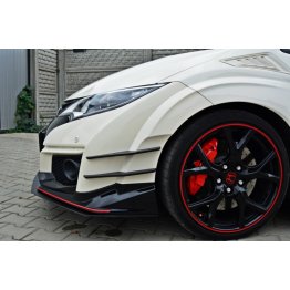 Накладка сплиттер на передний бампер вариант 4 на Honda Civic IX Type R